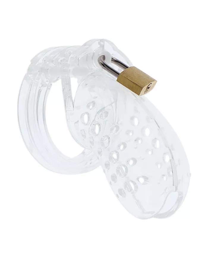 HIDDEN DESIRE - EXTREME CAGE DE CHASTETÉ EN ACRYLIQUE RÉGLABLE TRANSPARENT
