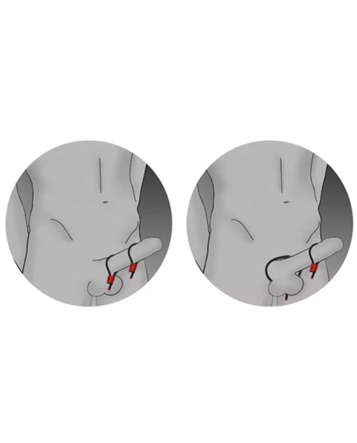 ELECTRASTIM - PRESTIGE ELECTRA LOOPS ANNEAUX PÉNIENS RÉGLABLES ROUGES