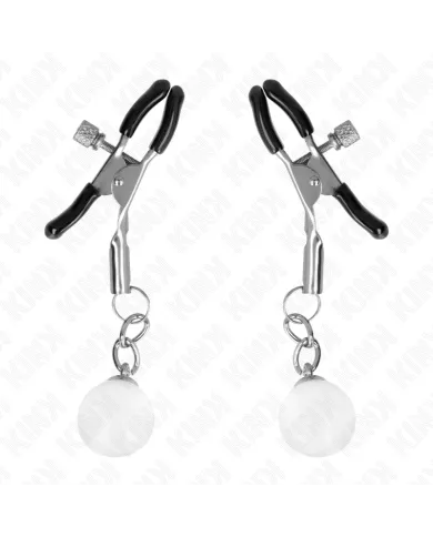 KINK - PINCES À METON BILLES DE VERRE ARGENT 6 CM