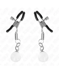 KINK - PINCES À METON BILLES DE VERRE ARGENT 6 CM