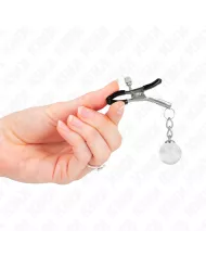 KINK - PINCES À METON BILLES DE VERRE ARGENT 6 CM