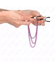 KINK - PINCES À METELIER AVEC 3 CHAÎNES VIOLET 20/23/28 CM