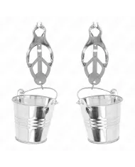 KINK - PINCES À SEINS TRÈFLE JAPONAIS AVEC SEAU ARGENT