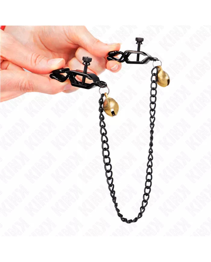 KINK - PINCES À METON CHAÎNE PLATE ET CLOCHE ARGENT 30 CM