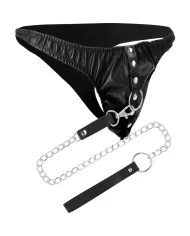 DARKNESS - STRING DE SOUMISSION AVEC CHAÎNE EN MÉTAL DARKNESS - STRING DE SOUMISSION AVEC CHAÎNE EN MÉTAL