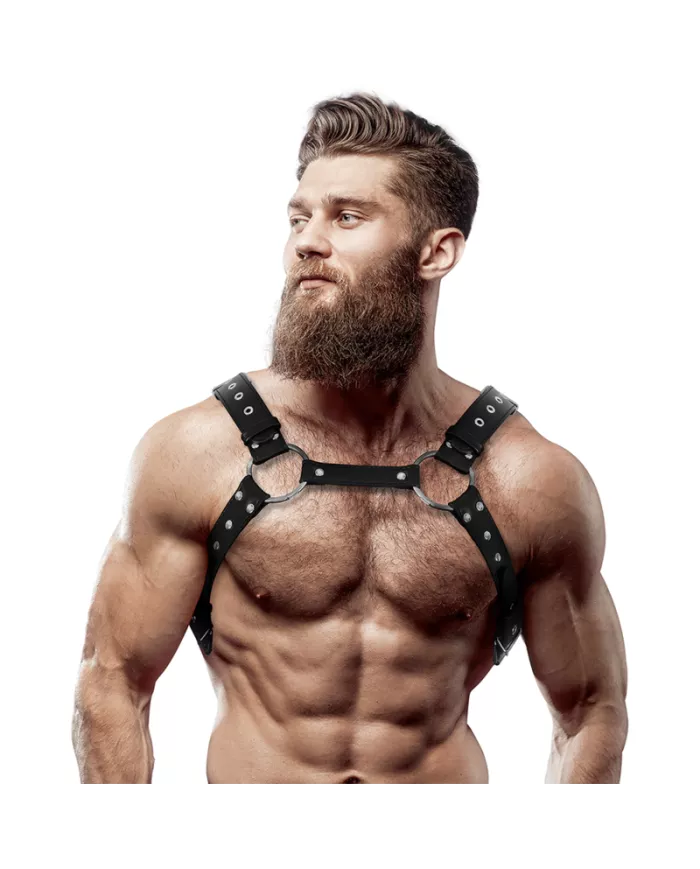 FETISH SUBMISSIVE ATTITUDE - HARNAIS DE POITRINE EN ÉCO-CUIR POUR HOMMES AVEC CLOUS FETISH SUBMISSIVE ATTITUDE - HARNAIS DE POITRINE EN ÉCO-CUIR POUR HOMMES AVEC CLOUS