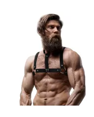 FETISH SUBMISSIVE ATTITUDE - HARNAIS DE POITRINE RÉGLABLE EN ÉCO-CUIR AVEC COLLIER POUR HOMMES