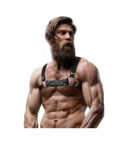 FETISH SUBMISSIVE ATTITUDE - HARNAIS DE POITRINE BULLDOG EN CUIR ÉCOLOGIQUE POUR HOMMES TAILLE M/L FETISH SUBMISSIVE ATTITUDE - HARNAIS DE POITRINE BULLDOG EN CUIR ÉCOLOGIQUE POUR HOMMES TAILLE M/L