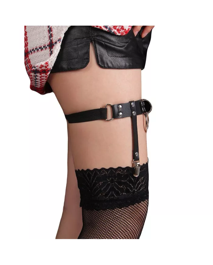 SUBBLIME - 953744 JARRETELLE PUNK EN CUIR AJUSTABLE NOIR TAILLE UNIQUE