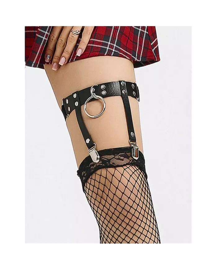 SUBBLIME - 953744 JARRETELLE PUNK EN CUIR AJUSTABLE NOIR TAILLE UNIQUE