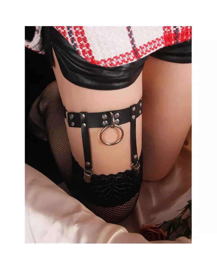 SUBBLIME - 953744 JARRETELLE PUNK EN CUIR AJUSTABLE NOIR TAILLE UNIQUE