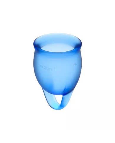 SATISFYER - COUPE MENSTRUELLE FEEL CONFIDENT BLEU FONCÉ 15 + 20 ML SATISFYER - COUPE MENSTRUELLE FEEL CONFIDENT BLEU FONCÉ 15 + 20 ML
