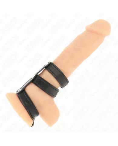 KINK - ANNEAU PÉNIS EN CUIR TRIPLE AVEC FERMETURE À PRESSION KINK - ANNEAU PÉNIS EN CUIR TRIPLE AVEC FERMETURE À PRESSION