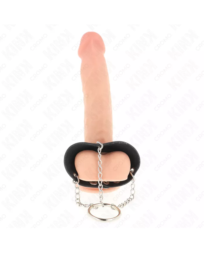 KINK - ANNEAU PÉNIS CHAÎNE 4 CM 7 CM MÉTAL AVEC CEINTURE EN CUIR