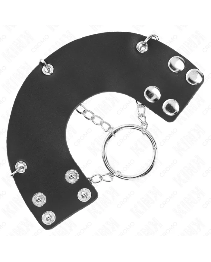 KINK - ANNEAU PÉNIS CHAÎNE 4 CM 7 CM MÉTAL AVEC CEINTURE EN CUIR