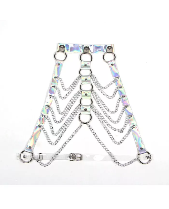 SUBBLIME - 953737 HARNAIS DE POITRINE AVEC ANNEAUX ET CHAÎNES ARGENT TAILLE UNIQUE