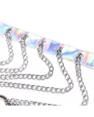 SUBBLIME - 953737 HARNAIS DE POITRINE AVEC ANNEAUX ET CHAÎNES ARGENT TAILLE UNIQUE