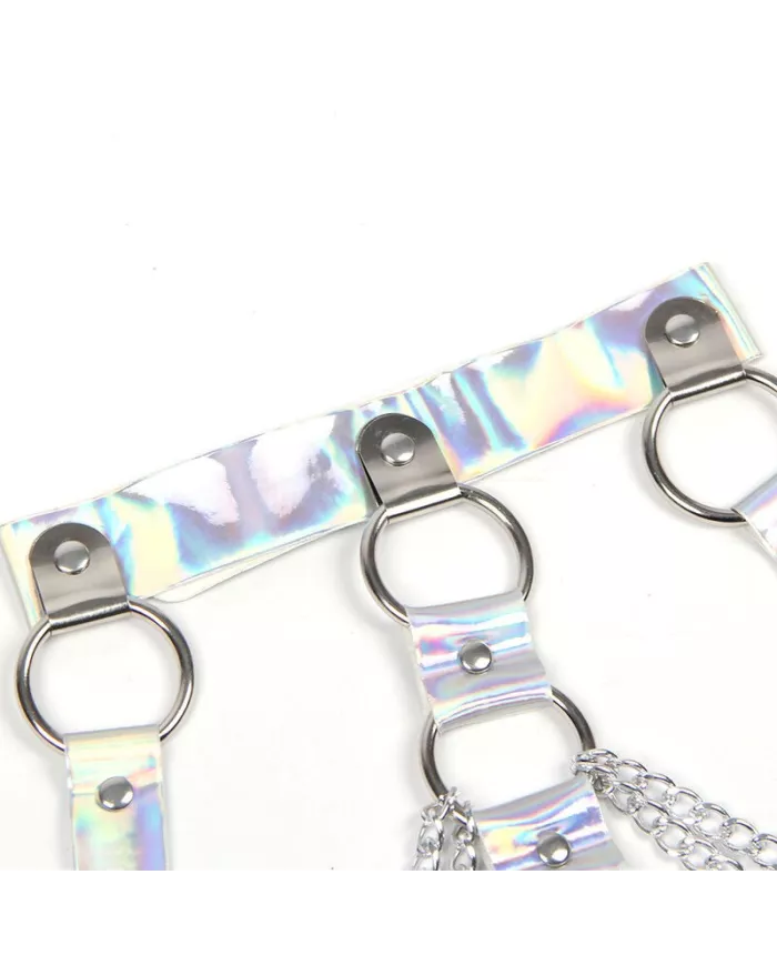 SUBBLIME - 953737 HARNAIS DE POITRINE AVEC ANNEAUX ET CHAÎNES ARGENT TAILLE UNIQUE