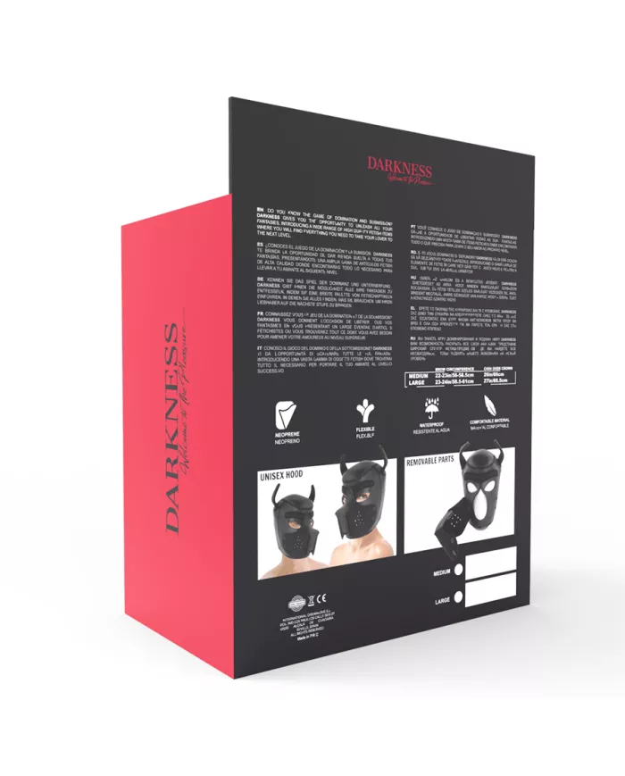 DARKNESS - MASQUE POUR CHIEN EN NÉOPRÈNE AVEC MUSEAU AMOVIBLE L DARKNESS - MASQUE POUR CHIEN EN NÉOPRÈNE AVEC MUSEAU AMOVIBLE L