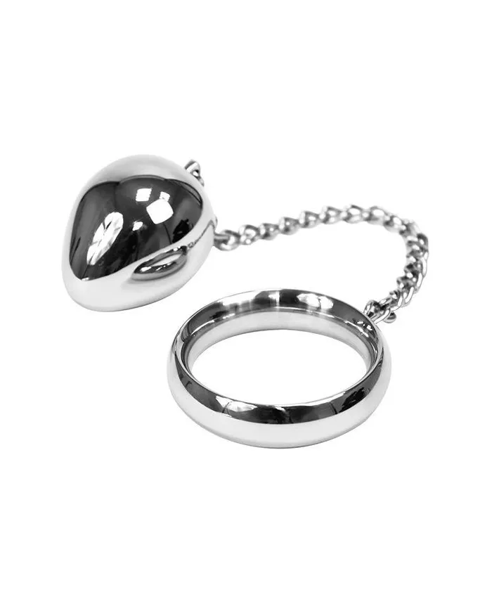 METAL HARD - ANNEAU PÉNIEN 45MM + CHAÎNE AVEC BILLE MÉTALLIQUE METAL HARD - ANNEAU PÉNIEN 45MM + CHAÎNE AVEC BILLE MÉTALLIQUE