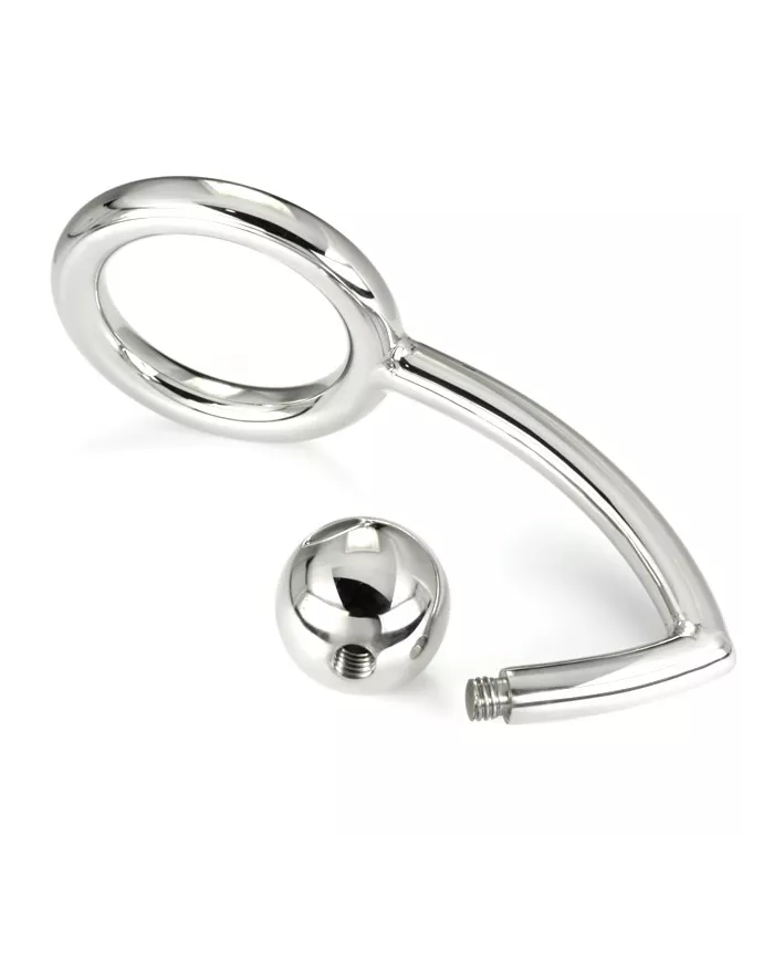 METAL HARD - ANNEAU COCK RING AVEC CROCHET INTRUS ANAL 45MM