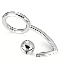 METAL HARD - ANNEAU COCK RING AVEC CROCHET INTRUS ANAL 45MM