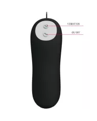 PRETTY LOVE - PLUG ANAL EN SILICONE 12 MODES DE VIBRATION NOIR