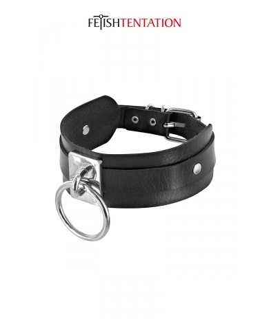 Collier BDSM large avec anneau - Fetish Tentation
