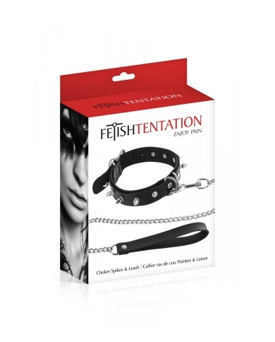 Collier à pointes & laisse - Fetish Tentation
