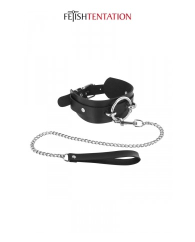 Collier avec anneau & laisse - Fetish Tentation