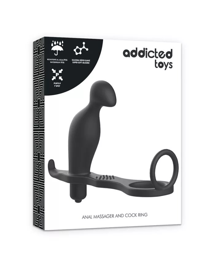 ADDICTED TOYS - PLUG ANAL AVEC ANNEAU EN SILICONE NOIR 12 CM