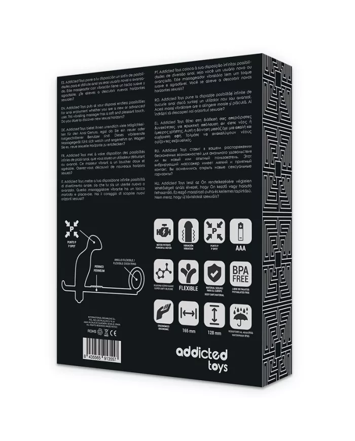 ADDICTED TOYS - PLUG ANAL AVEC ANNEAU EN SILICONE NOIR 12 CM