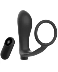 ADDICTED TOYS - ANNEAU PÉNIS AVEC TÉLÉCOMMANDE PLUG ANAL NOIR RECHARGEABLE