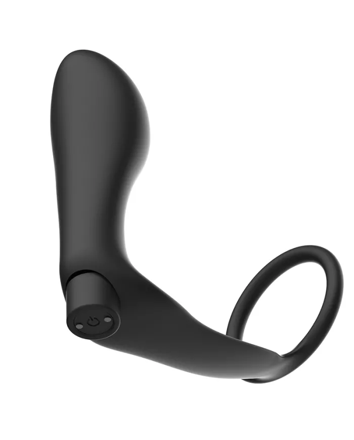 ADDICTED TOYS - ANNEAU PÉNIS AVEC TÉLÉCOMMANDE PLUG ANAL NOIR RECHARGEABLE