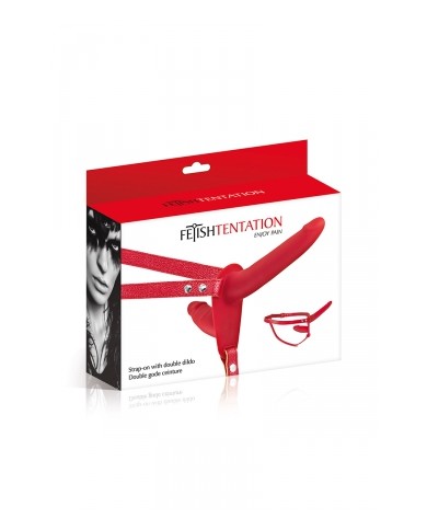 Double gode ceinture rouge - Fetish Tentation