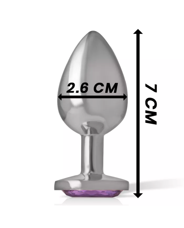INTENSE - PLUG ANAL EN MÉTAL ALUMINIUM AVEC CRISTAL VIOLET TAILLE S