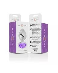 INTENSE - PLUG ANAL EN MÉTAL ALUMINIUM AVEC CRISTAL VIOLET TAILLE S