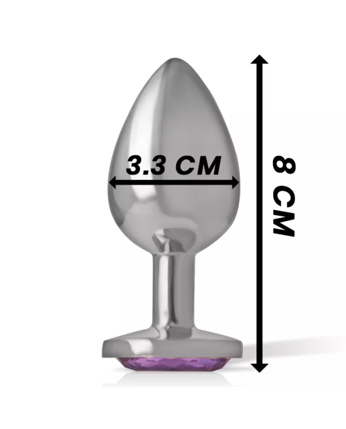 INTENSE - PLUG ANAL EN MÉTAL ALUMINIUM AVEC CRISTAL VIOLET TAILLE M
