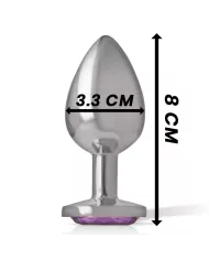INTENSE - PLUG ANAL EN MÉTAL ALUMINIUM AVEC CRISTAL VIOLET TAILLE M
