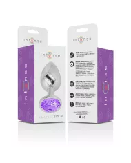 INTENSE - PLUG ANAL EN MÉTAL ALUMINIUM AVEC CRISTAL VIOLET TAILLE M