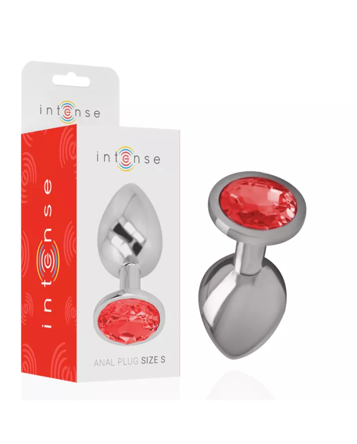 INTENSE - PLUG ANAL EN MÉTAL ALUMINIUM AVEC CRISTAL ROUGE TAILLE S