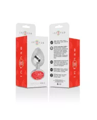 INTENSE - PLUG ANAL EN MÉTAL ALUMINIUM AVEC CRISTAL ROUGE TAILLE S