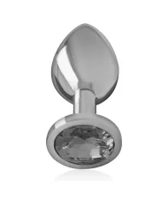 INTENSE - PLUG ANAL EN MÉTAL ALUMINIUM AVEC VERRE NOIR TAILLE L