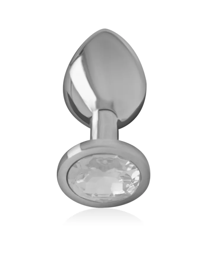 INTENSE - PLUG ANAL EN MÉTAL ALUMINIUM AVEC CRISTAL DARGENT TAILLE L