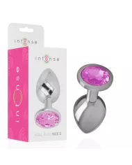 INTENSE - PLUG ANAL EN MÉTAL ALUMINIUM AVEC CRISTAL ROSE TAILLE S