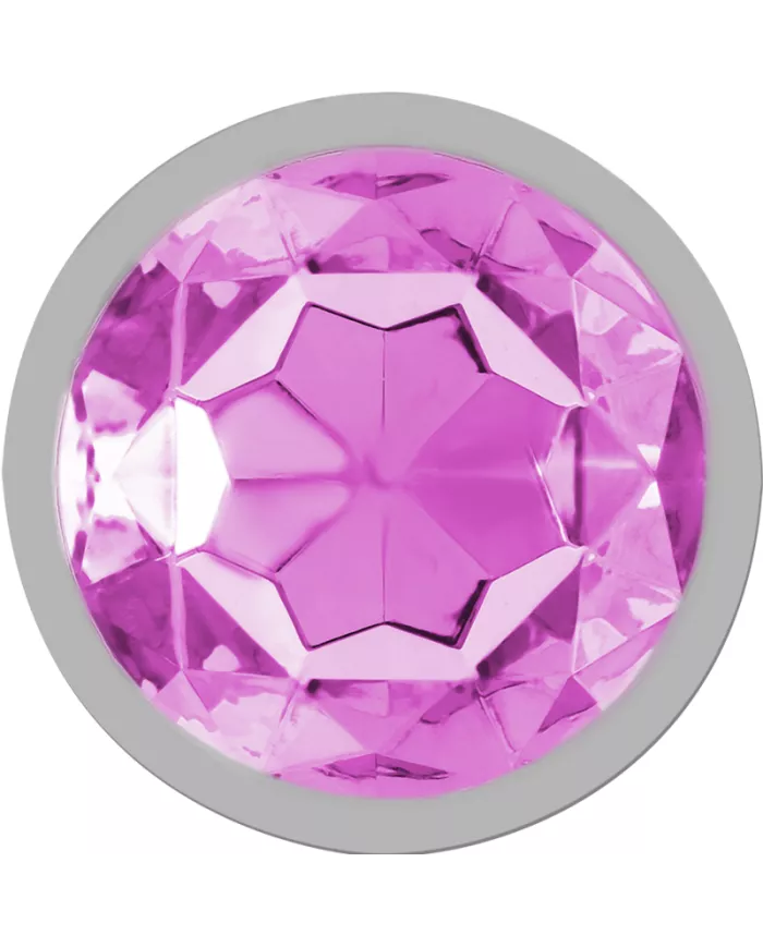 INTENSE - PLUG ANAL EN MÉTAL ALUMINIUM AVEC CRISTAL ROSE TAILLE S
