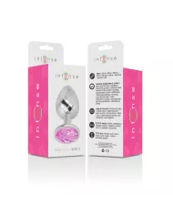 INTENSE - PLUG ANAL EN MÉTAL ALUMINIUM AVEC CRISTAL ROSE TAILLE S