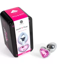 SECRETPLAY - PLUG ANAL EN MÉTAL COEUR FUCHSIA PETITE TAILLE 7 CM