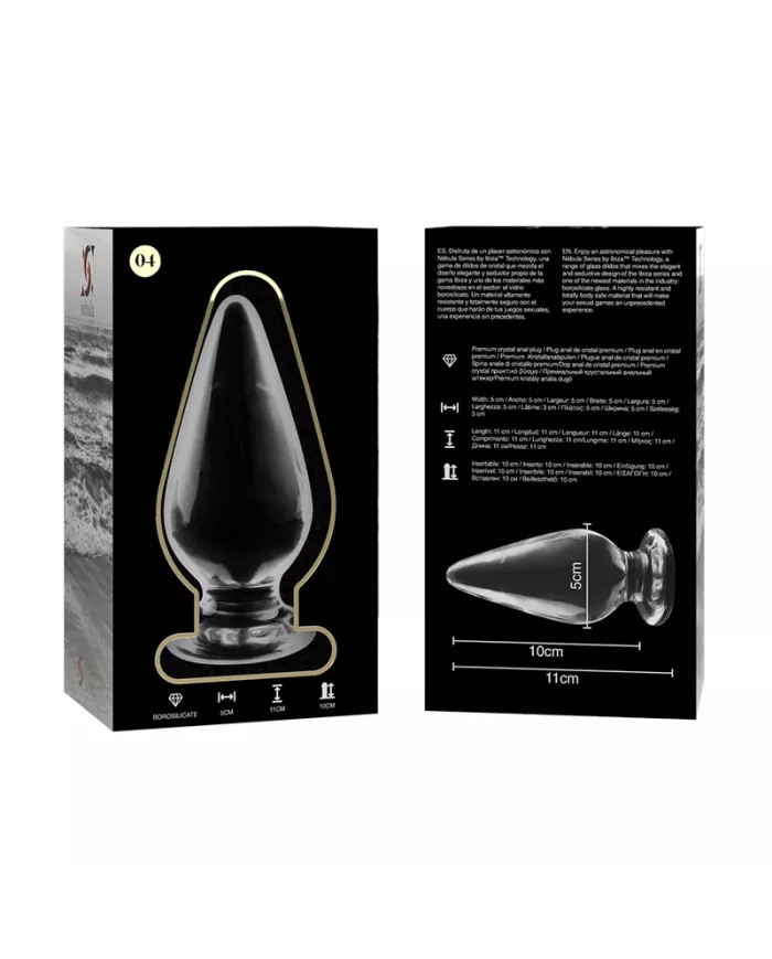 NEBULA SERIES BY IBIZA - PLUG ANAL MODÈLE 4 VERRE BOROSILICATE CLAIR 11 CM -O- 5 CM