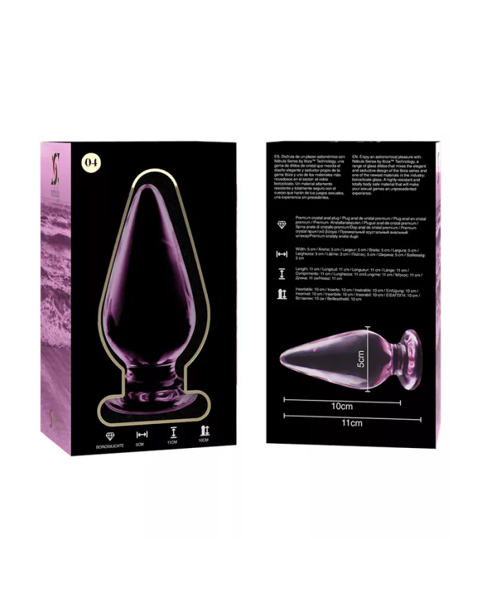 NEBULA SERIES BY IBIZA - PLUG ANAL MODÈLE 4 VERRE BOROSILICATE ROSE 11 CM -O- 5 CM
